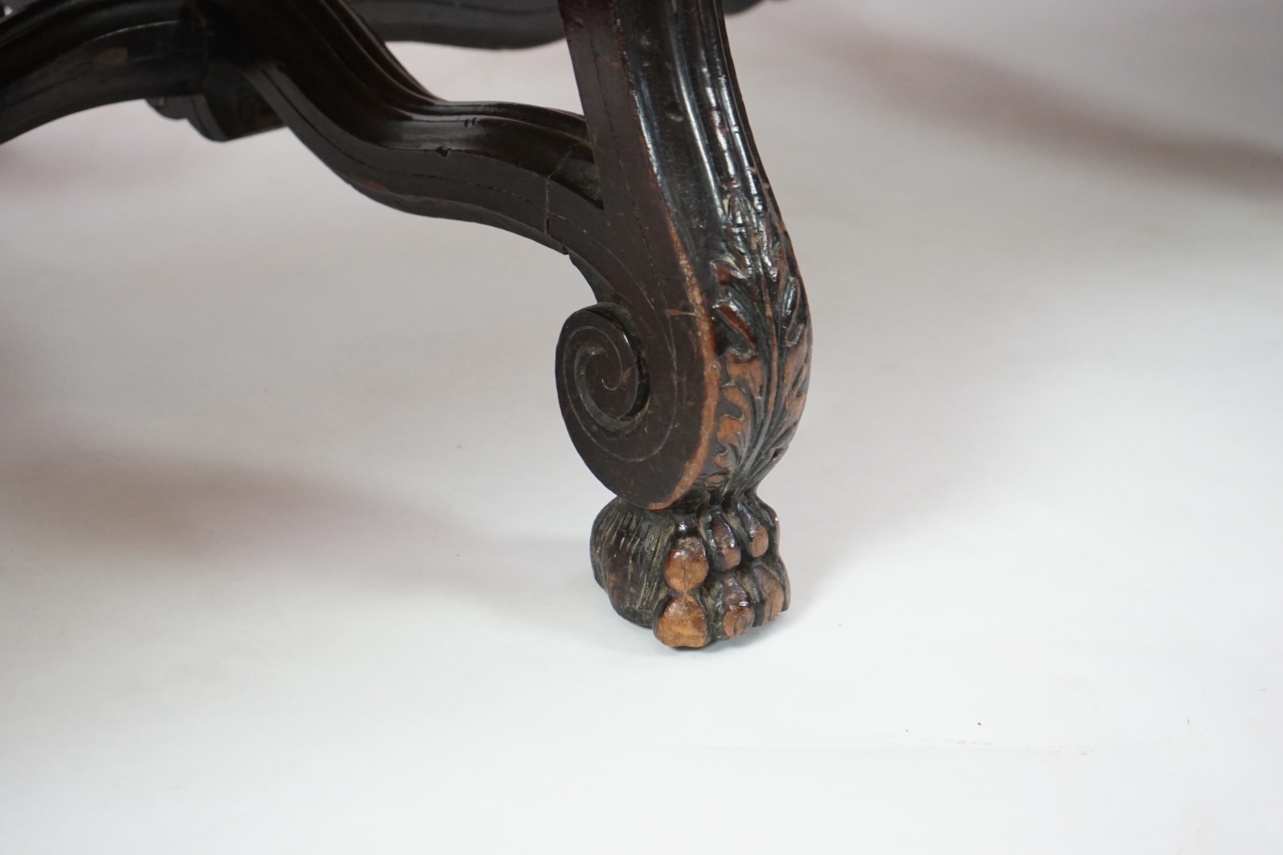 A 17th century style walnut settee